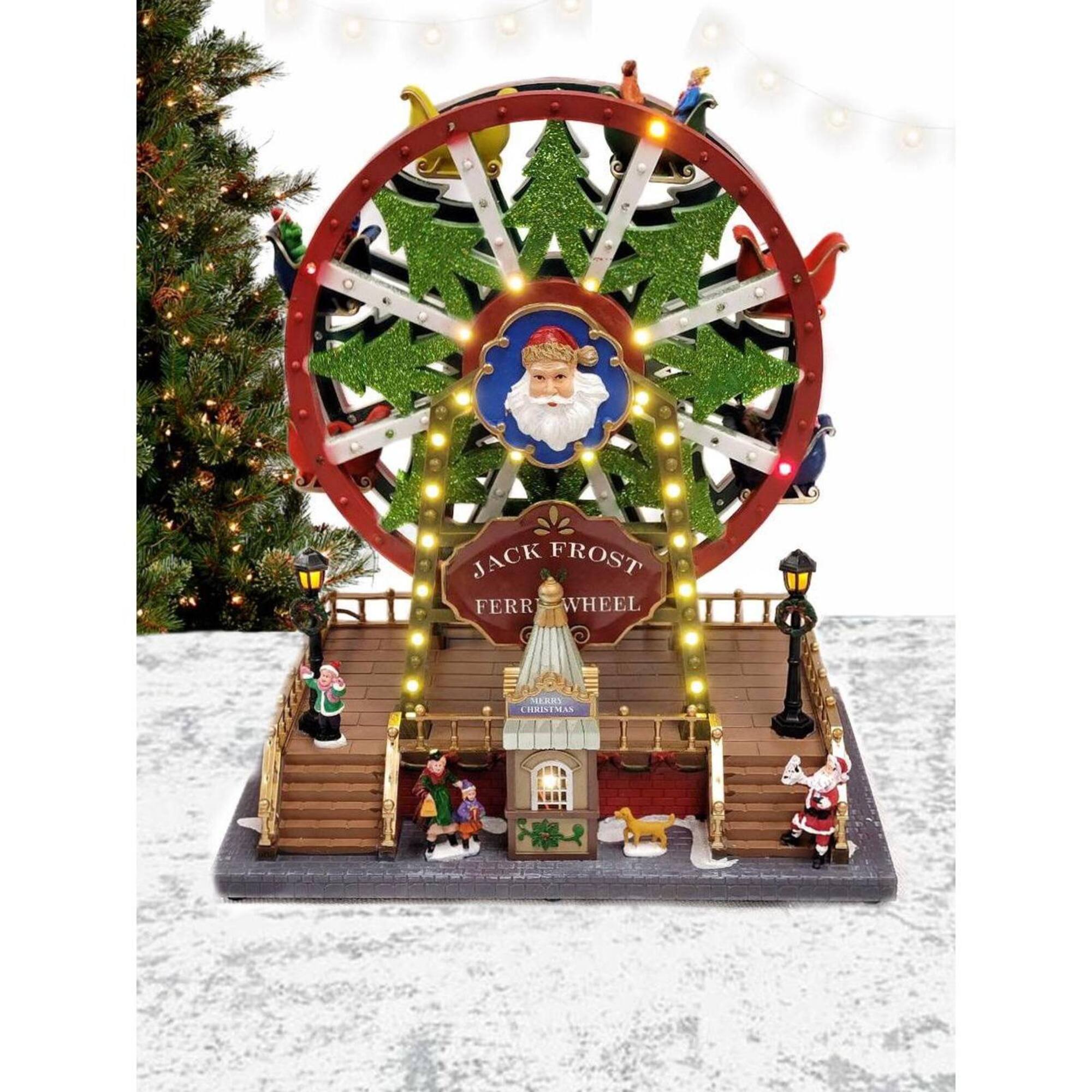 Wizardi 13" Lighted Musical Christmas Ferris Wheel with Motion